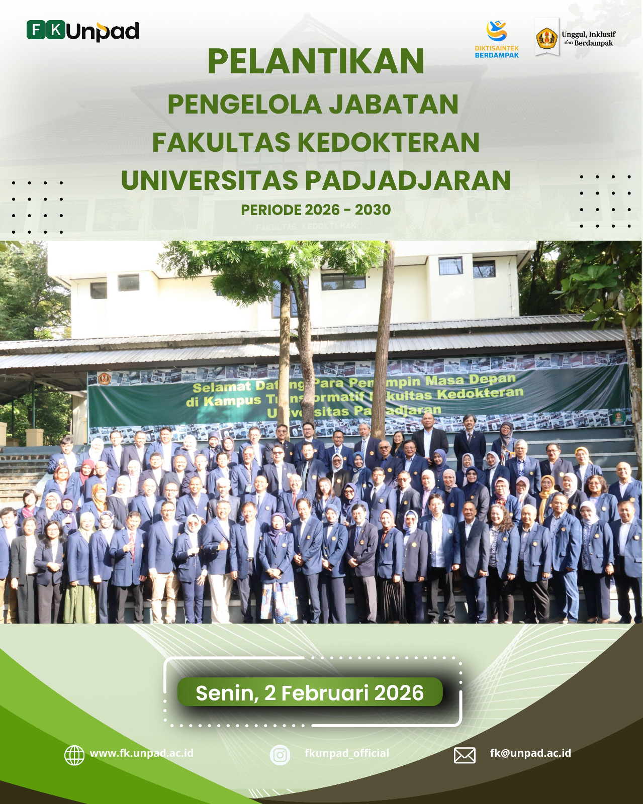 Pelantikan Pengelola Fakultas Kedokteran Unpad 2026–2030