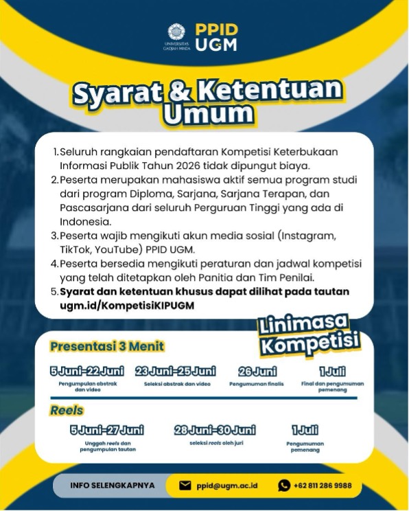 Universitas Gadjah Mada menyelenggarakan Kompetisi Keterbukaan Informasi Publik (KIP)-1